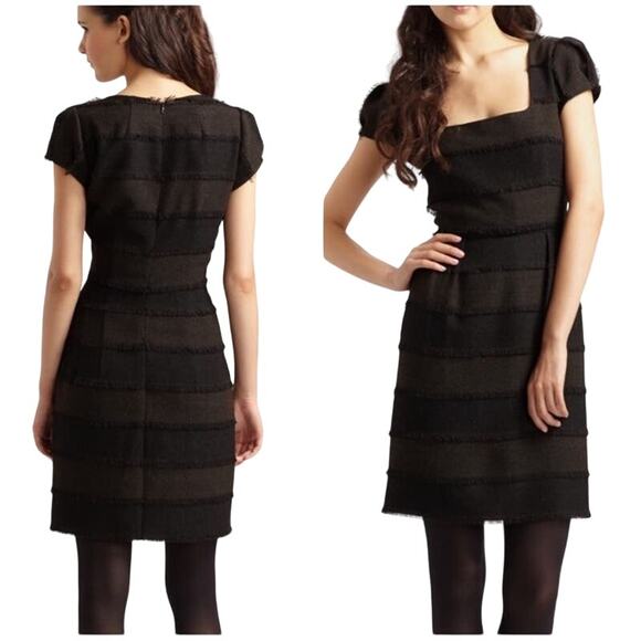 Nanette Lepore Catch Me Feelin Lucky Fringe Tweed Short Sleeve Sheath Dress 10 - Picture 2 of 16